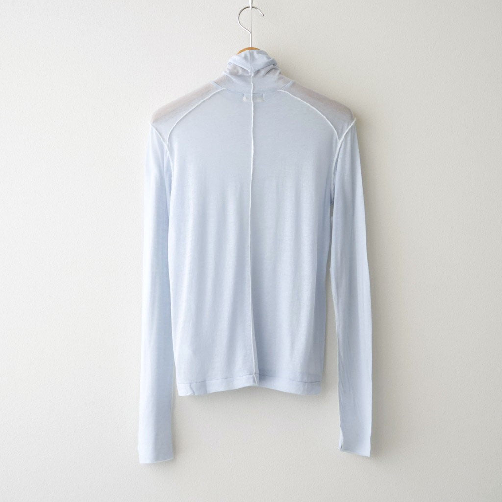 cashmere & supima cotton gauze jersey turtle-neck Tee #light blue [WXFL-UW104]