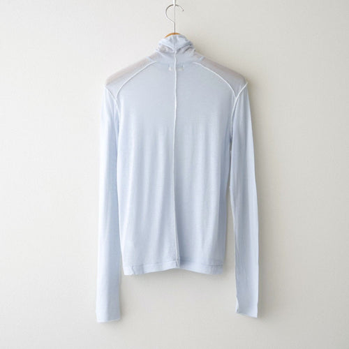 cashmere & supima cotton gauze jersey turtle-neck Tee #light blue [WXFL-UW104]