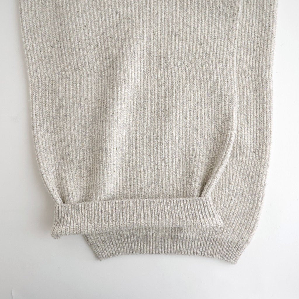 woolen cotton & silk nep wool tweed-knit pants #grayge tweed [WXFL-UW126]