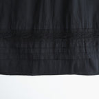 80s COTTON VOILE LACE GATHERED SKIRT #9900 BLACK [NSL26093]