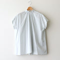 静寂の欠片 half sleeve back open blouse #Blue gray [TLF-225-sh008-la]