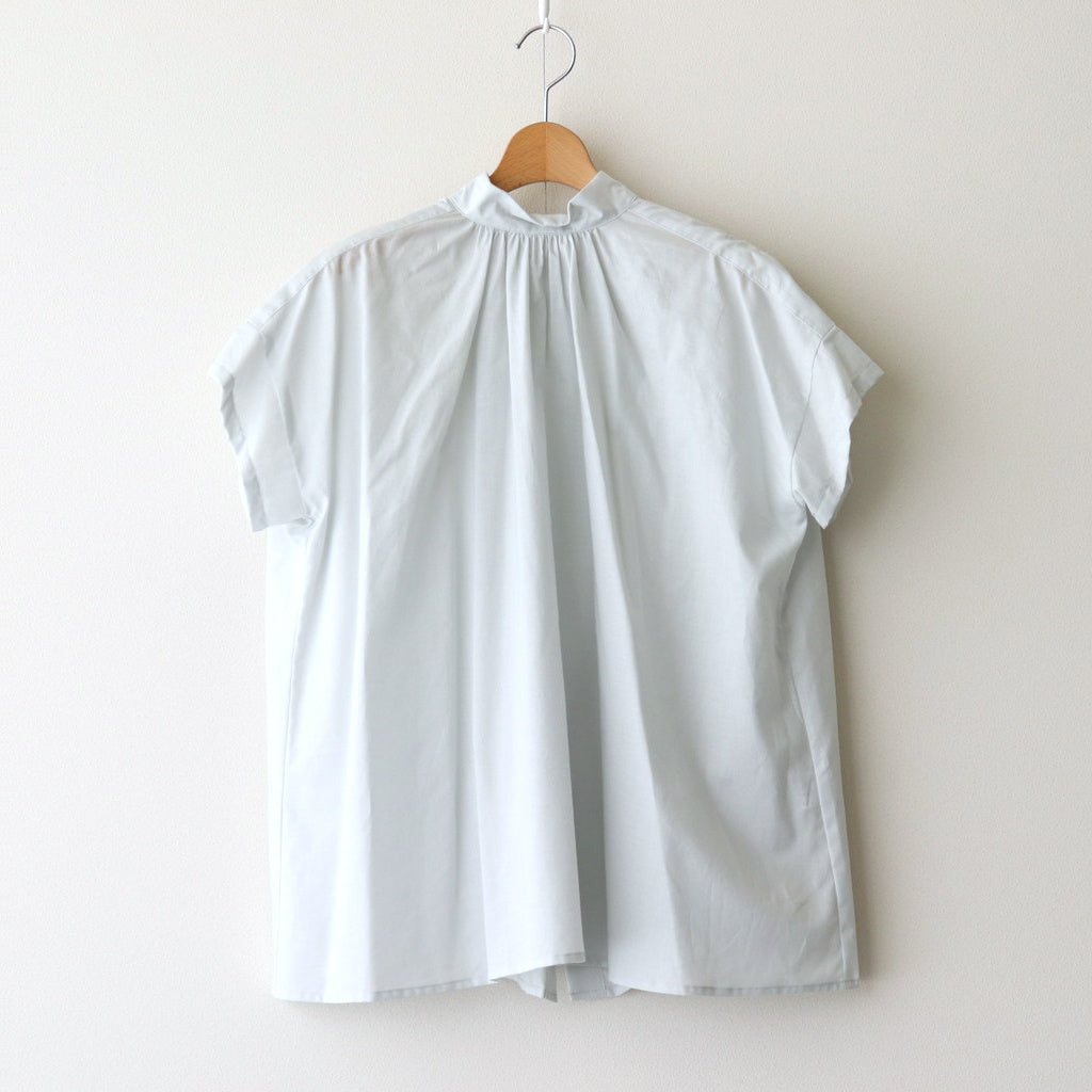 静寂の欠片 half sleeve back open blouse #Blue gray [TLF-225-sh008-la]