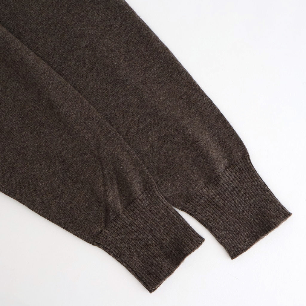 14GG 2PLY PLAIN STITCH COTTON/WOOL/CASHMERE TURTLE NECK PULLOVER #8600 BROWN [GNSL24541]