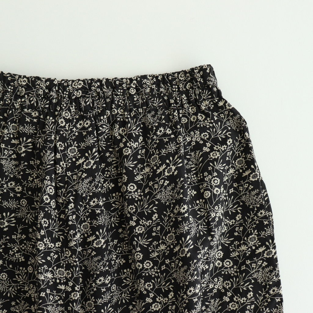 COTTON SLUB SMALL FLOWER PRINT WIDE EASY PANTS #9982 BLK (BLACK x BEIGE PRINT) [NSL25575]
