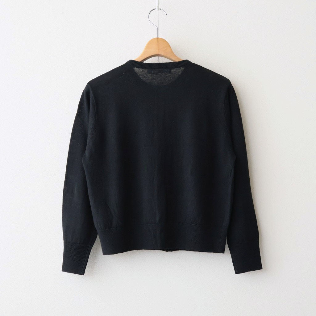 French Pure Linen クルーネックカーディガン #001 クロ [UT262KN001]