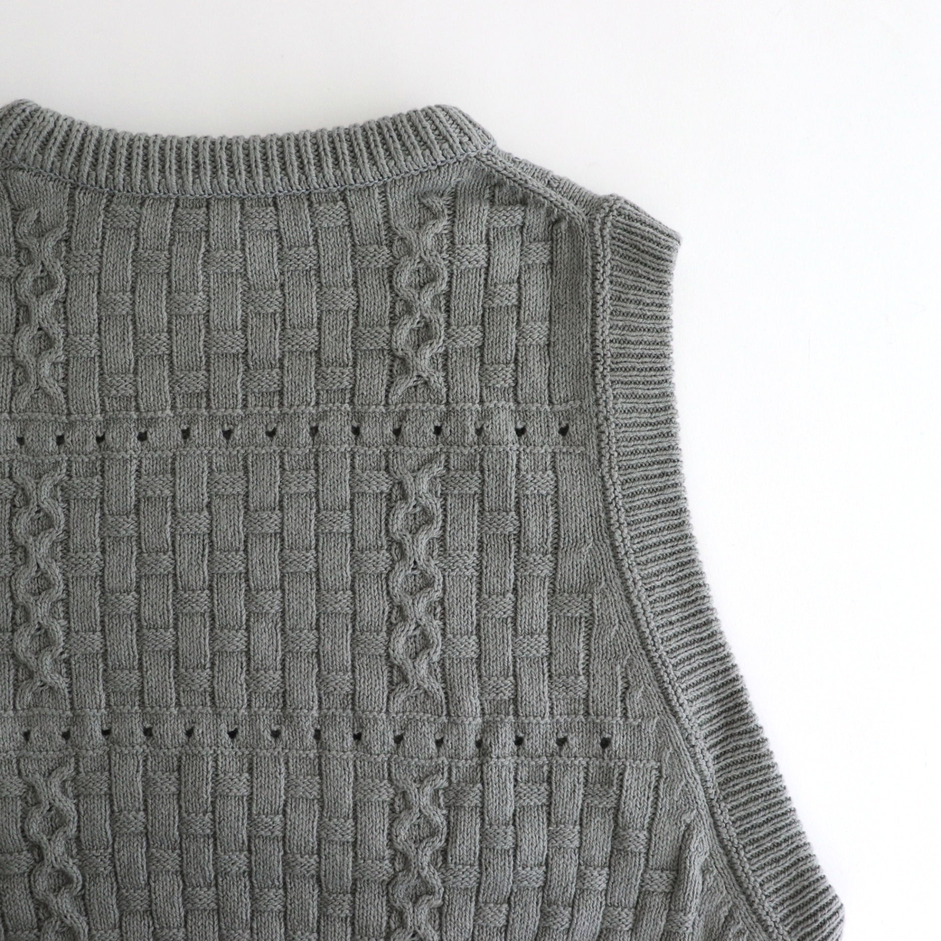 Recycled-Cotton Vest #Grey [oni059]