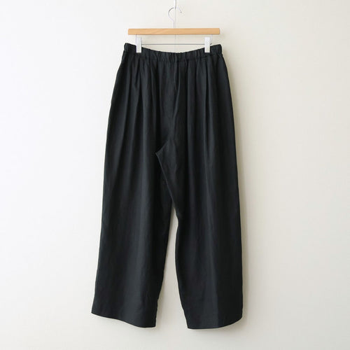 フレンチリネン/東炊きストライプ ギャザータックPT #001 クロ [TS260PT074]