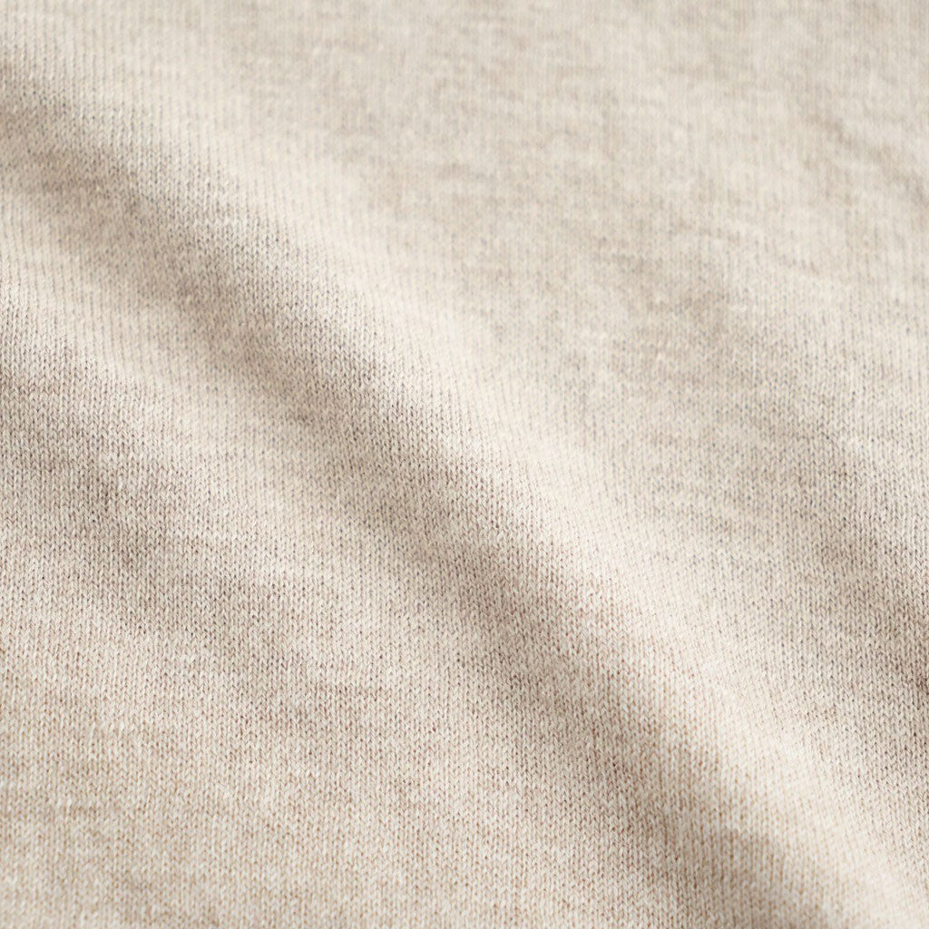 14GG PLAIN STITCH COTTON/NYLON/SILK CREW-NECK PULLOVER #8200 LT.BEIGE [NNSL26502]
