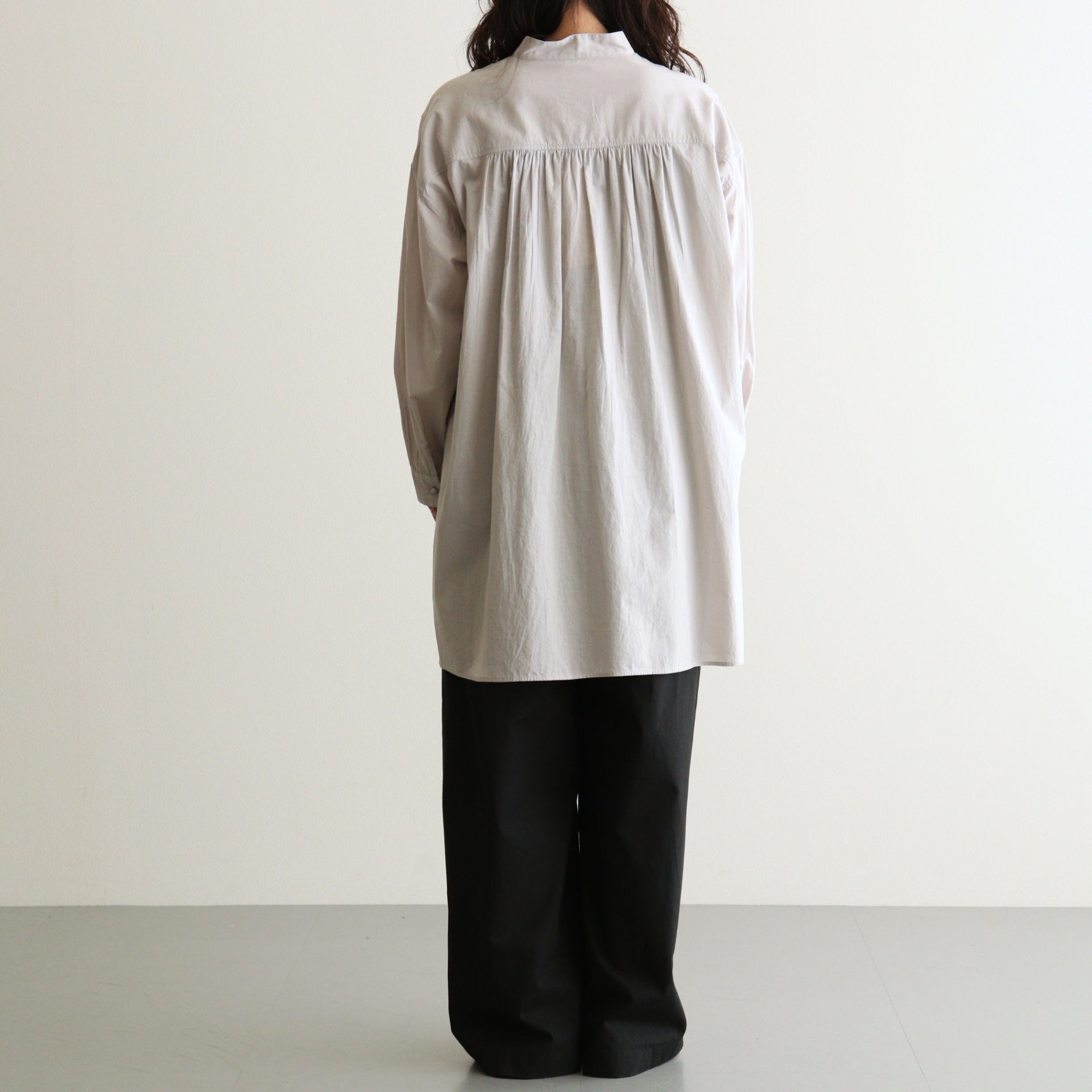 COTTON/LINEN DYED WEATHER 2TUCK WIDE EASY PANTS #9900 BLACK [GNMDS2502CLW]