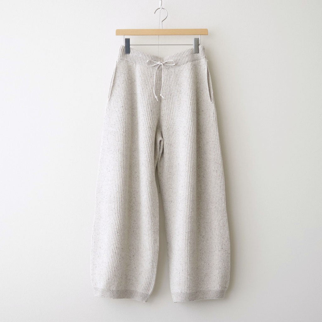 woolen cotton & silk nep wool tweed-knit pants #grayge tweed [WXFL-UW126]