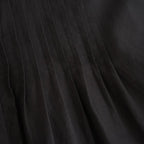 80s VOILE PLAIN WITH CUT WORK LACE BANDED COLLAR PINTUCK SHIRTS #9900 BLACK [INSL26341]