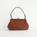plain gama hand bag-round #antique brown