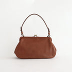 plain gama hand bag-round #antique brown