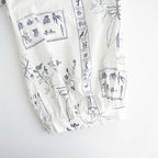 偶然の影：ズロースパンツ #off white×blue [13261-09413]
