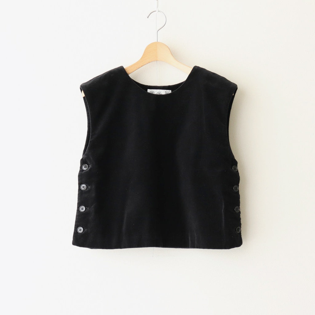 BROWN BEARS VELVET BUTTON BIB #Black [no.7217]