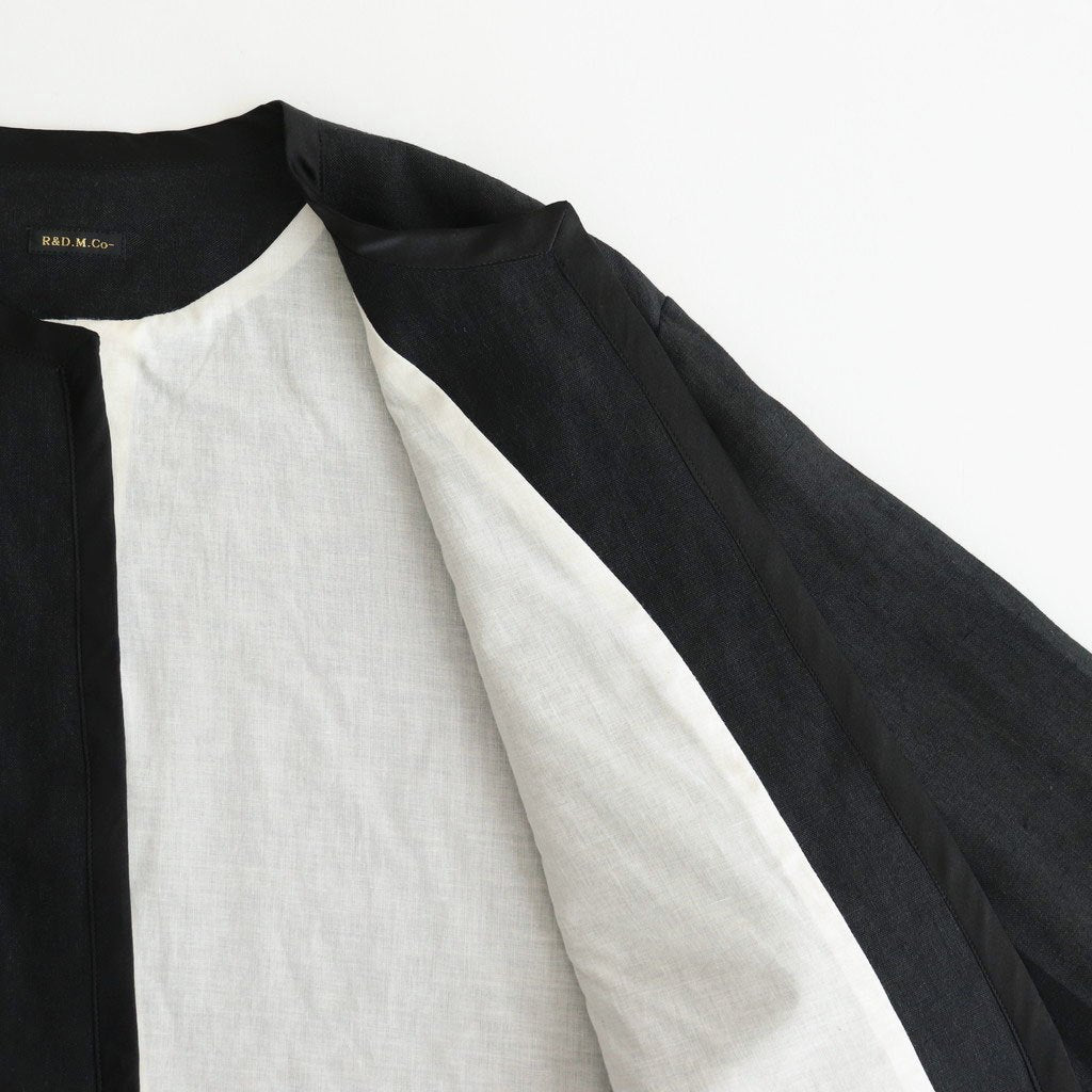 DENSELY LINEN TRIMING BOLERO #Black [no.7311]