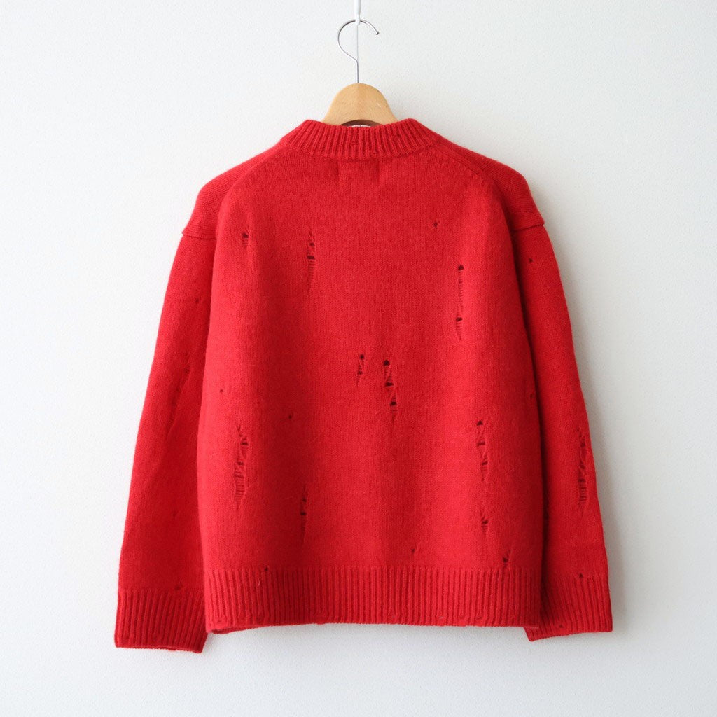 royal baby alpaca damage pattern-knit P/O #red [WXFL-UW130]