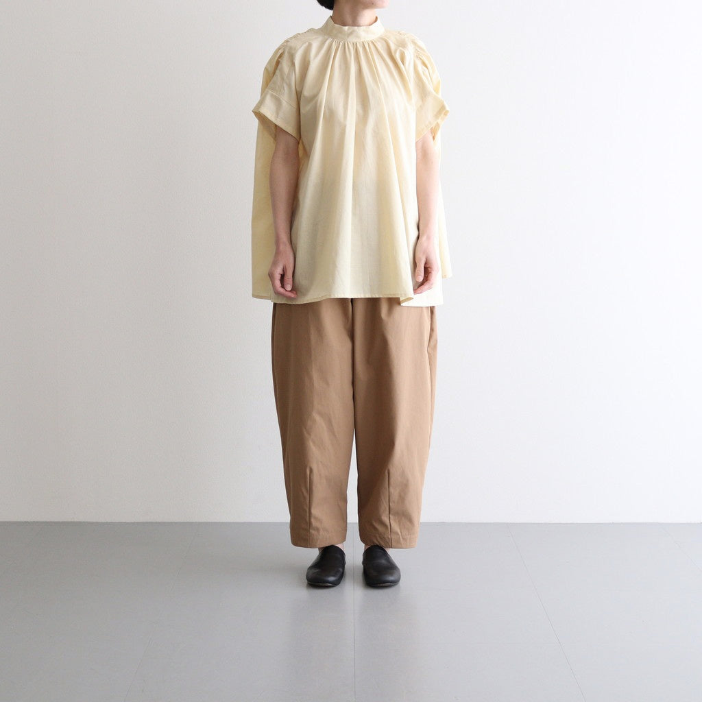 静寂の欠片 half sleeve back open blouse #Pale yellow [TLF-225-sh008-la]