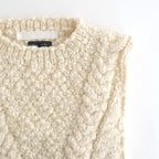 夜を紡ぐ Knitted vest #ecru [TLF-126-hkn001]