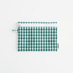 FLAT POUCH MEDIUM #GINGHAM GREEN [TMB-2565H]