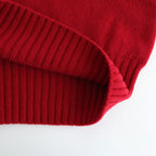 fine lambs wool crew-neck P/O #red [WVFL-UW117]