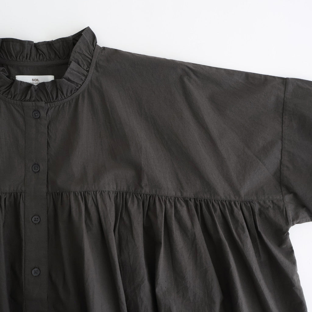 40s POPLIN PLAIN FRILL COLLAR SHIRT #9700 GREY [NSL25542]