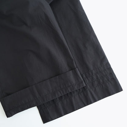 40s POPLIN PLAIN HEM PLEATS EASY PANTS #9900 BLACK [NSL25546]