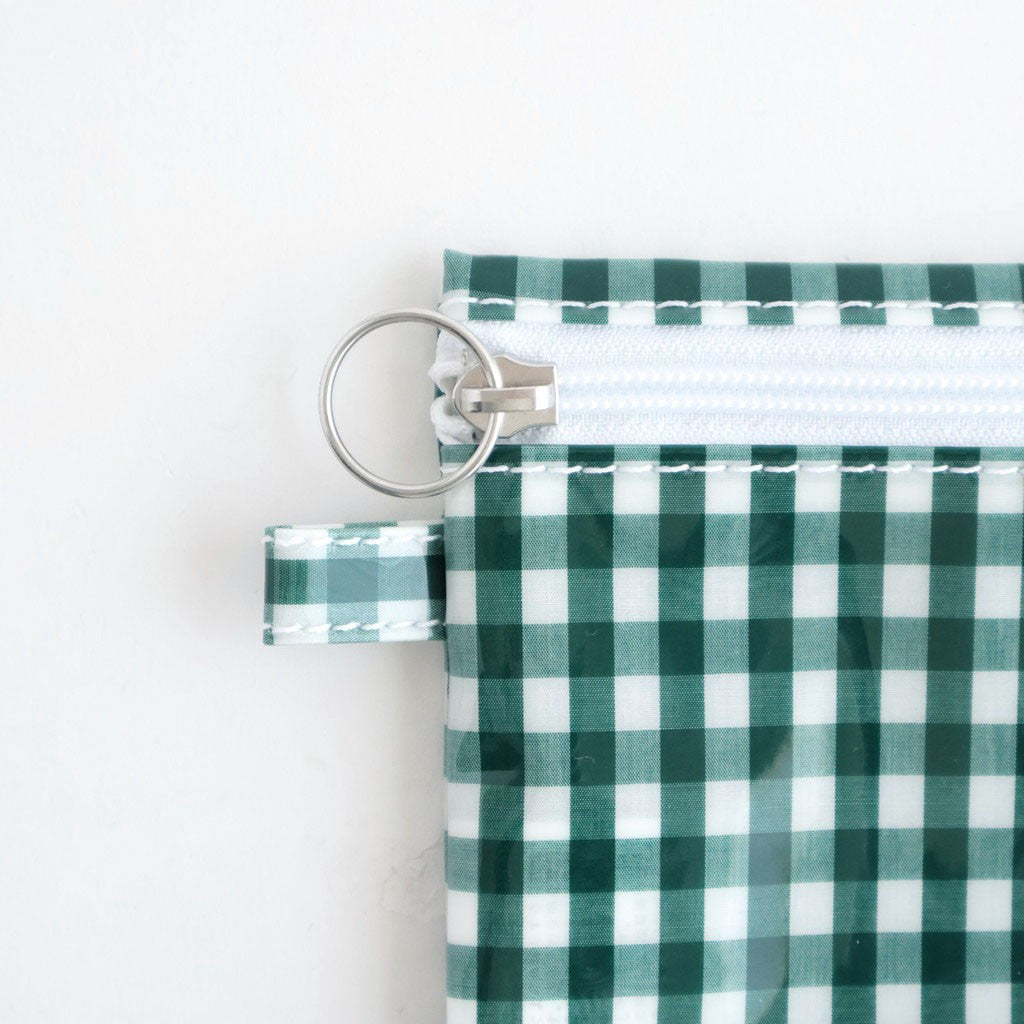 FLAT POUCH MEDIUM #GINGHAM GREEN [TMB-2565H]