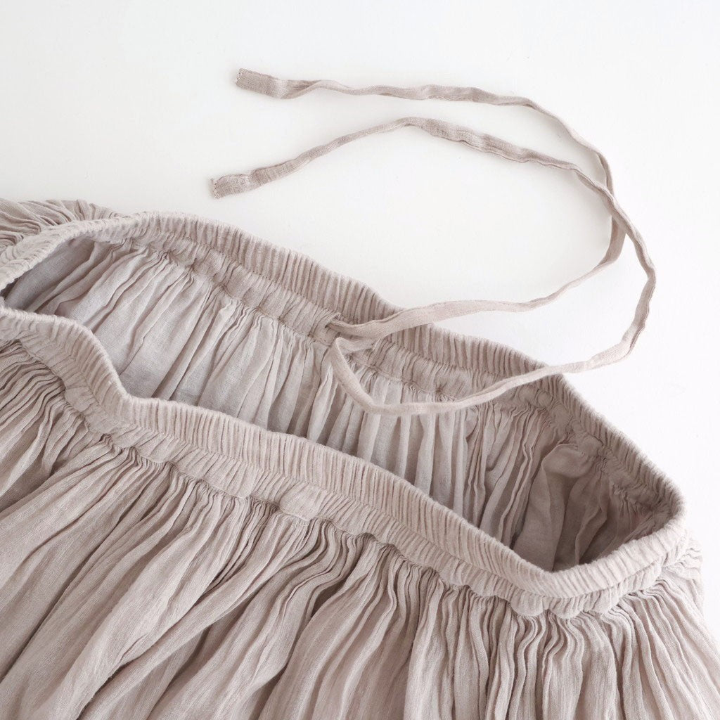 60s AUTOLOOM LINEN/COTTON PLAIN OVERDYE GATHERED SKIRT #940D D.GREY [INMDS26012D]