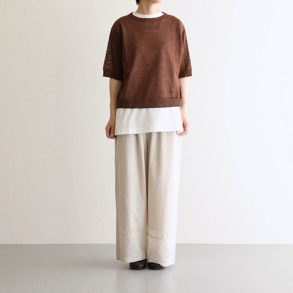 Jenner Linen Knit Crew #D.brown [A232251TK765]