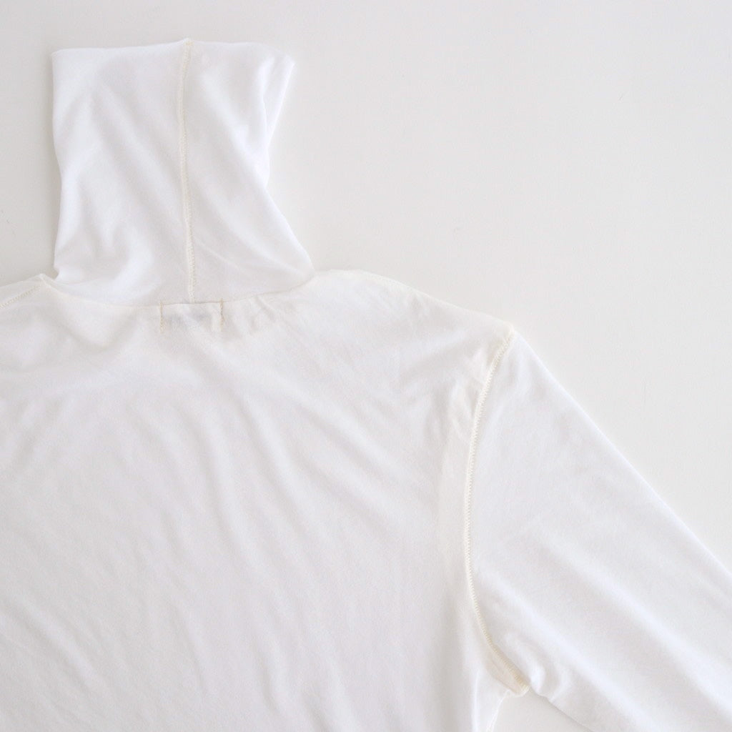 high twist cotton sheer jersey turtle-neck Tee #off white [WVFL-UW104]