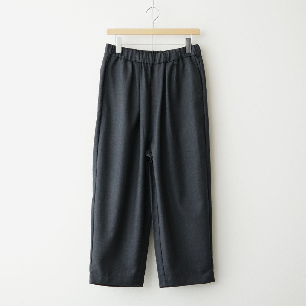 WOOL SERGE 2TUCK TAPERED EASY PANTS #9800 CHARCOAL [GNMDS2501WS]
