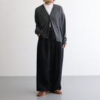 12GG 1PLY LINEN PLAIN V-NECK 1 BUTTON CARDIGAN #9800 CHARCOAL [GNSL23302]
