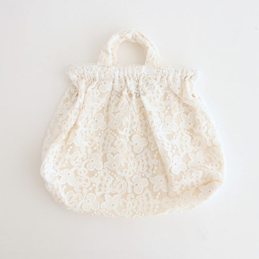 CROWN MOTIF LACE BAG #White [no.7532]