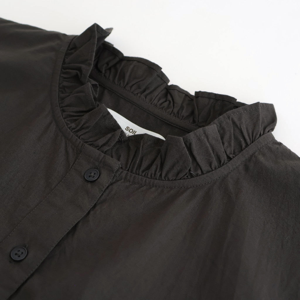 40s POPLIN PLAIN FRILL COLLAR SHIRT #9700 GREY [NSL25542]