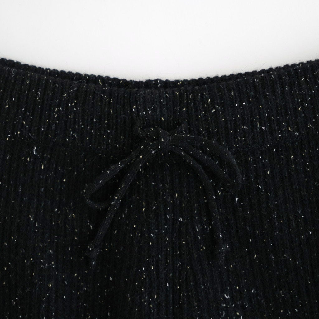 woolen cotton & silk nep wool tweed-knit pants #black tweed [WXFL-UW126]