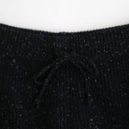 woolen cotton & silk nep wool tweed-knit pants #black tweed [WXFL-UW126]