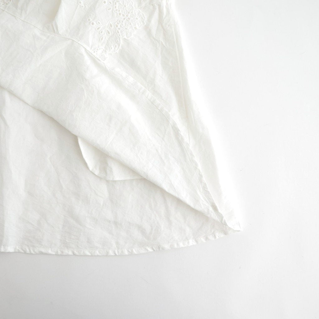 乾いた庭：ヘムレースオーバーシャツ #white [13261-05207]