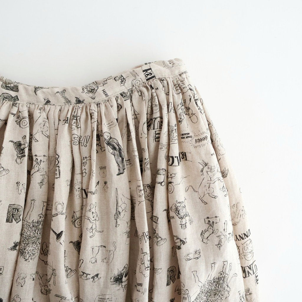GRAFFITI GATHER SKIRT #Flax [no.7952]