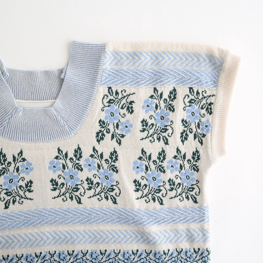 Flower Jacquard Knit Blouse #Off white [261807]