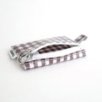 FLAT POUCH MINI #GINGHAM BROWN [TMB-2352A]