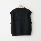 woolen cotton & silk nep wool tweed-knit vest #black tweed [WXFL-UW125]