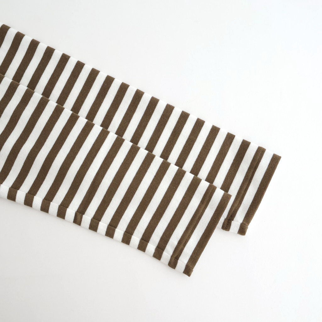 裏起毛 BORDER SPY EYE BOAT NECK PULLOVER #Khaki [no.7743]