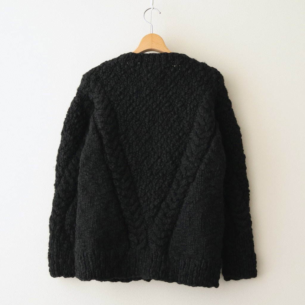 夜を紡ぐ Knitted cardigan #black [TLF-126-hkn003]