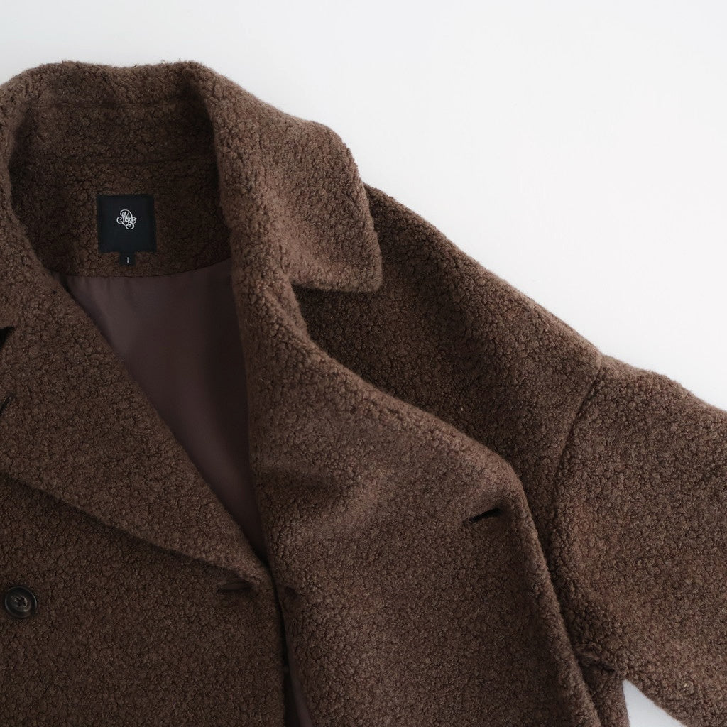 RECYCLE BOA WOOL DOUBLE OVER COAT #8500 MOCHA.BROWN [JNMDS2451]