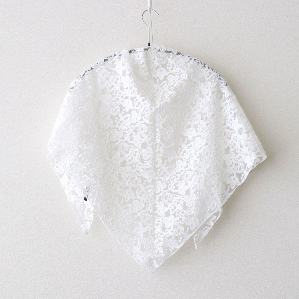 CROWN MOTIF LACE TRIANGLE STOLE #White [no.7531]