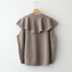 静寂：Knit cape vest #dark beige [13253-14106]