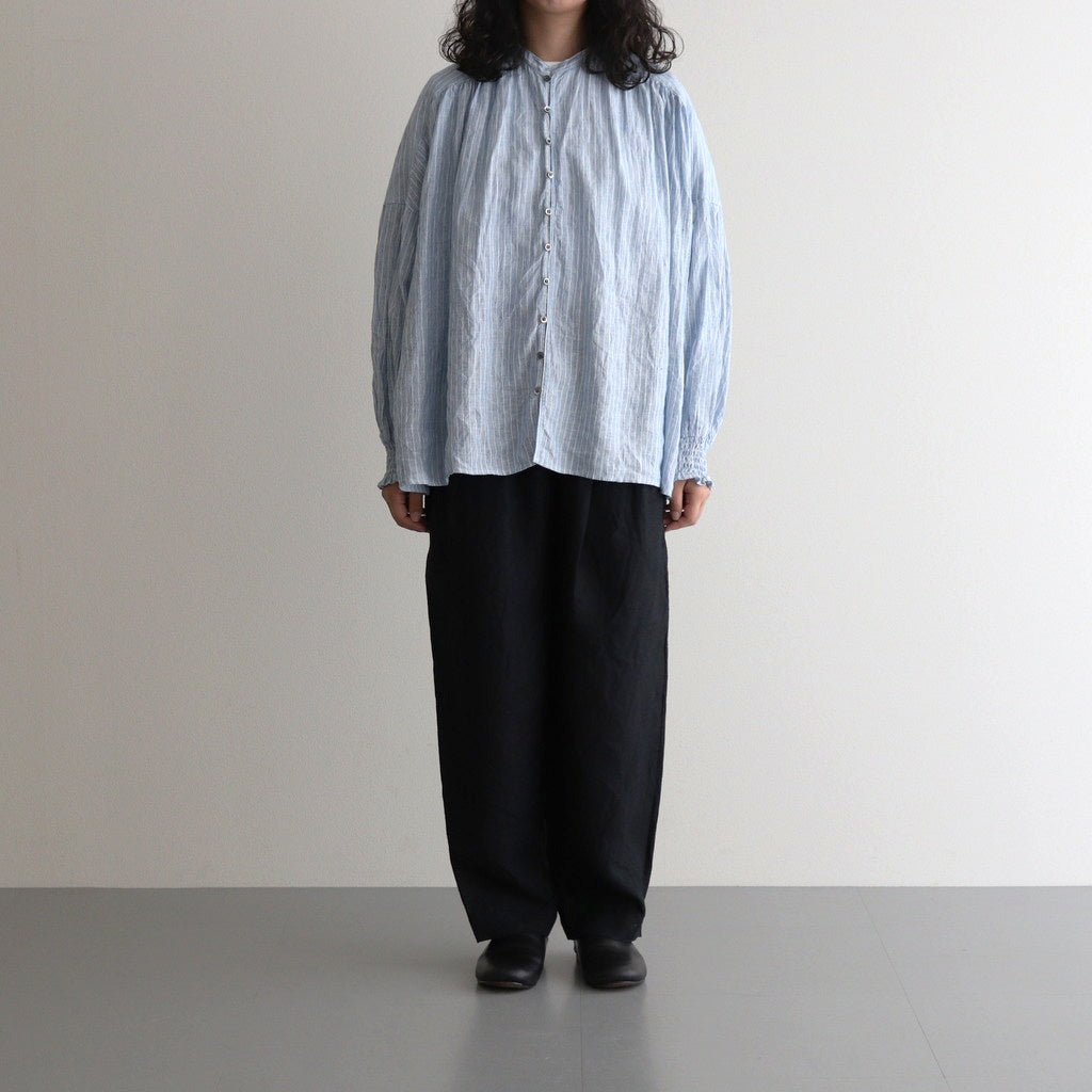 Linen stripe shirring BL #Blue linen stripe [UT241BL045]