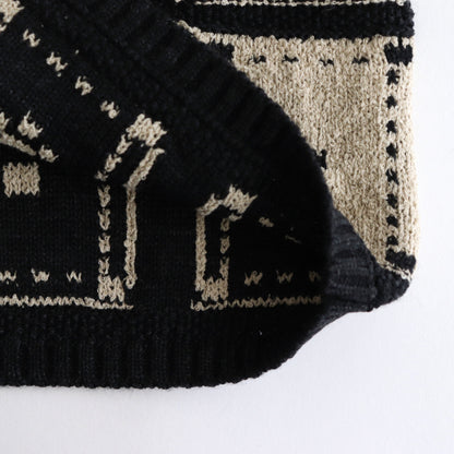 Blocked-Jacquard Jacket #Beige [oni056]