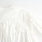 静寂の⽋⽚ Gathered half-placket blouse #white [TLF-226-SH010-la]